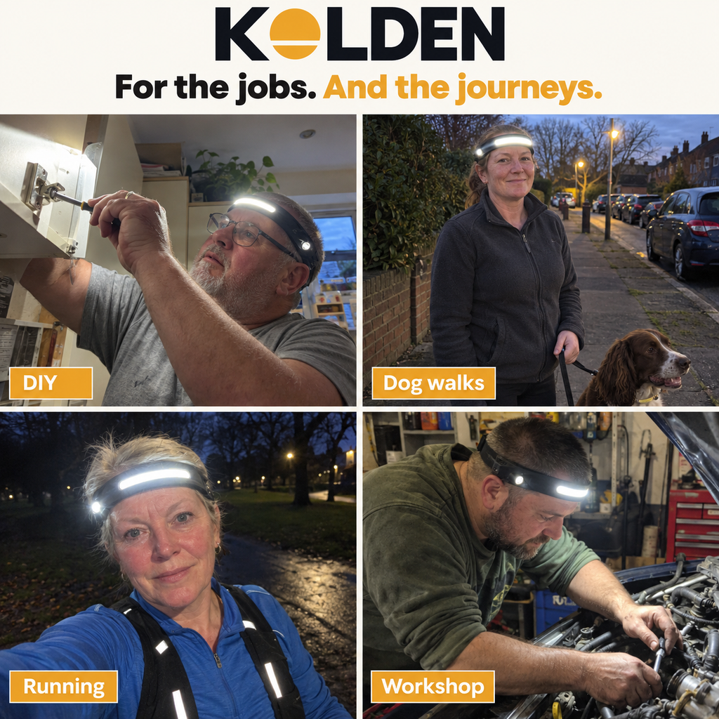 KOLDEN™ Wide-Beam Rechargeable LED Headlamp